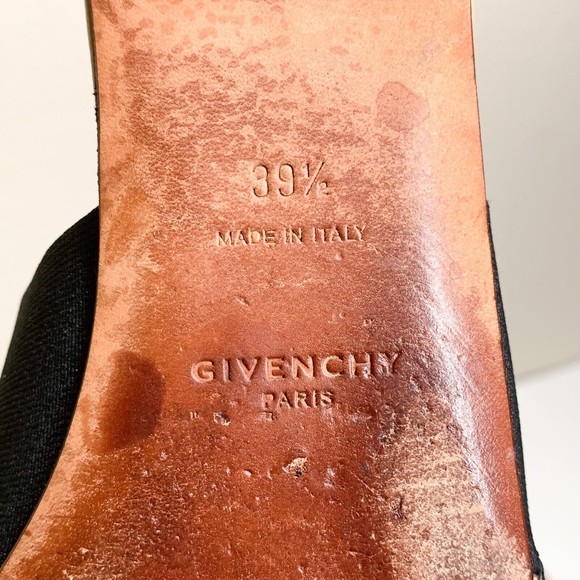 Givenchy Mule Bedford Flats 39.5 US 9.5 Tan Leather Black Elastic Logo - Picture 8 of 9
